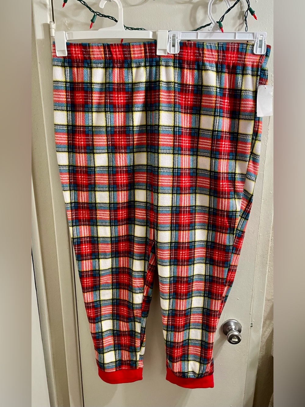 NWT Jammies For Your Families Men’s 2XB Holiday Plaid Fleece Pajama Pants Only
